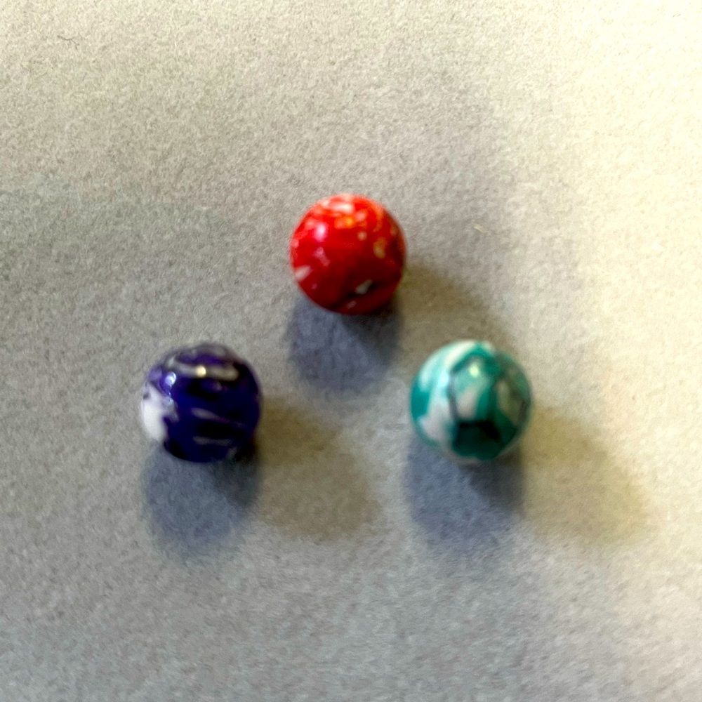 TAIWAN TURQUOISE STONE / MARBLE SET OF 3 -10MM